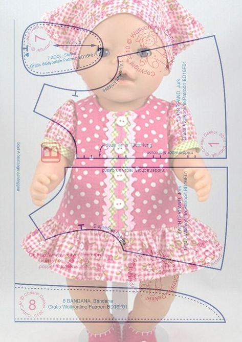 Baby Born Kleidung, Baby Born Clothes, Baby Doll Clothes Patterns, Doll Clothes Patterns Free, Baby Doll Pattern, Sewing Doll Clothes, Trendy Baby Clothes, Doll Dress Patterns, Baby Clothes Patterns