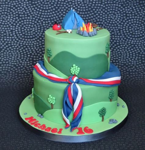 23rd World Scout Jamboree Cake Kayak Cake, Camp Cake, Running Cake, Boy Scout Cake, Cub Scout Cake, Eagle Scout Cake, World Scout Jamboree, Camping Theme Birthday Party, Camping Cakes