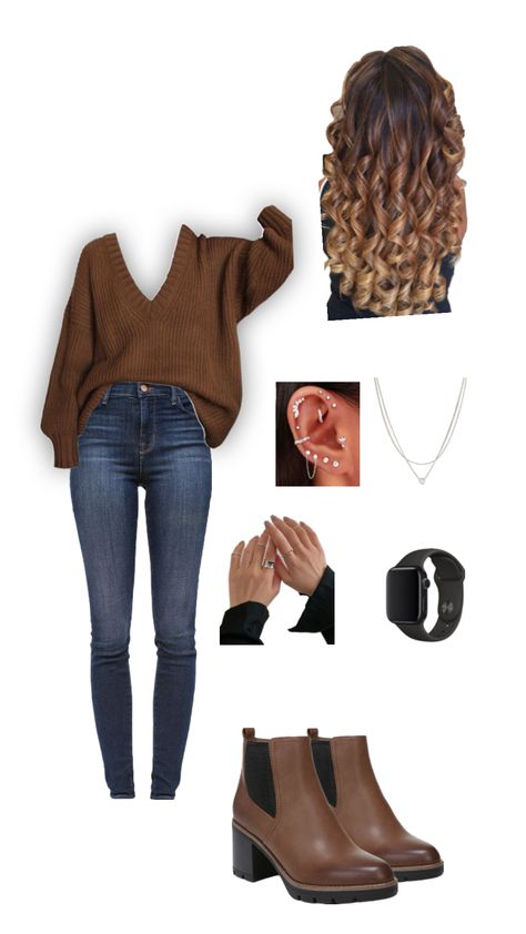 Day Outfit Ideas, 39 Degree Weather Outfit, Outfits For 65 Degree Weather, Artist Style Outfit, Outfits For 30 Year Old Women, 80 Degree Weather Outfits, Jeans And Sweater Outfit, Tan Sweater Outfit, 50 Degree Weather Outfit