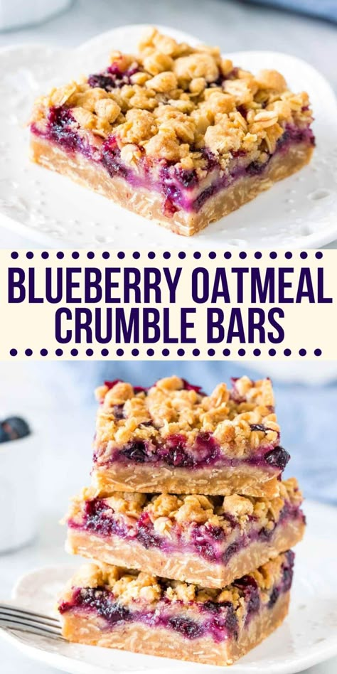 Blueberry And Oats Recipes, Blueberry Banana Bars, Blueberry Bars Oatmeal, Fruit Breakfast Bars, Berry Oat Bars, Fruit Crumble Bars, Fruit Squares, Oatmeal Crumble Bars, Blueberry Baking