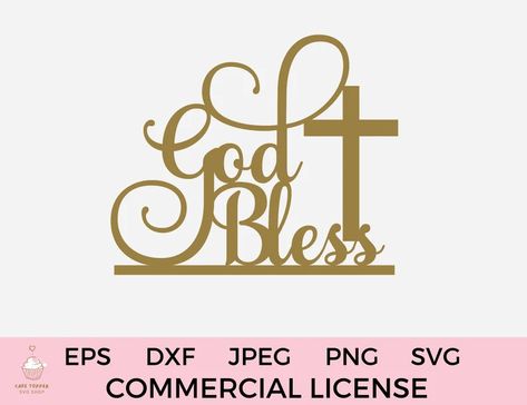 God Bless SVG Custom Name Cake Topper SVG Baptism SVG Cake - Etsy UK Holy Communion Cake Topper, Christening Party Decorations, God Bless Cake Topper, Holy Communion Cake, Communion Cake Topper, Baptism Cookies, Holy Communion Cakes, Name Cake Topper, Cake Topper Svg