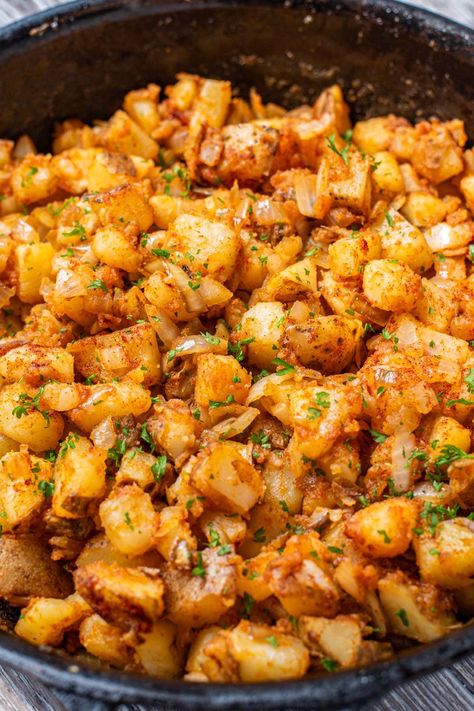 Home Fries Recipe Diner Style Home Fries, Russet Potato Breakfast Recipes, Cottage Fries Recipes, Home Fries Recipe Oven, Diced Breakfast Potatoes, Homefries Recipe, Home Fries Breakfast, Home Fries Recipe, Breakfast Potatoes Recipe