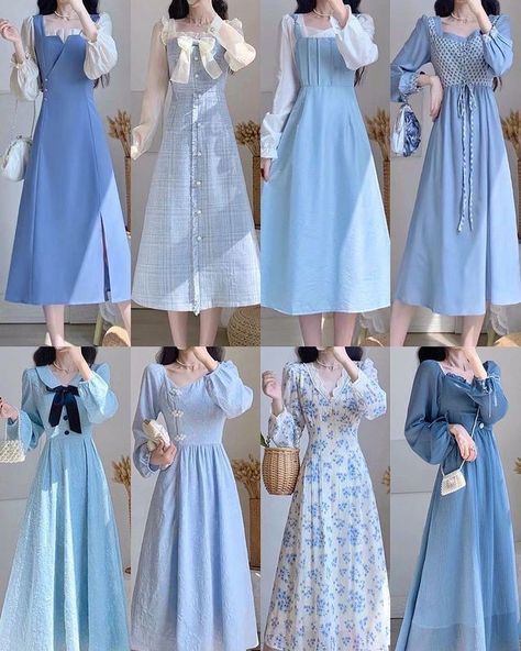 Old Fashion Dresses Vintage Classy, Korean Dress Aesthetic, Casual Dress Korean Style, Modest Girly Outfits, Simple Style Outfits, Old Fashion Dresses, Modest Dresses Casual, Fashion Drawing Dresses, Cute Dress Outfits