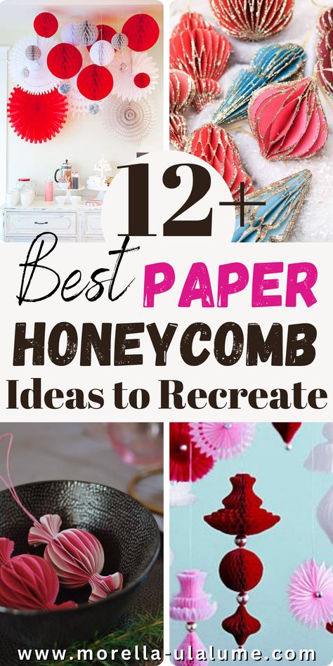 Create stunning decorations with these paper honeycomb DIY ideas! 🎨✨ It is the perfect Christmas craft! From Christmas trees and ornaments to Easter eggs, garlands, and Halloween backdrops, there's a design for every occasion. Whether you're making honeycomb balls, hearts, or unique tree decorations, click now for step-by-step tutorials and inspiration! Christmas Honeycomb Decorations, Honeycomb Christmas Decorations, Honeycomb Ornaments Diy, Diy Honeycomb Decorations, Making Honeycomb, Paper Honeycomb Ornaments, Honeycomb Ornaments, Halloween Backdrops, Diy Honeycomb