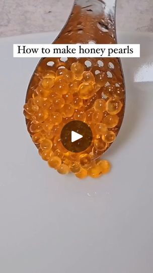 93K views · 16K reactions | Honey Pearls! 🍯✨ Recipe Below 👇
Perfect for adding a gourmet touch to any dish 👨🏻‍🍳

✅ Recipe:
1/3 cup water 
1/2 cup honey 
2 grams agar-agar 
Vegetable oil, chilled 
Cold water

Instructions:
1. Combine and Heat: In a small saucepan, mix water, honey, and agar-agar. Stir constantly until boiling.
2. Cool and Thicken: Transfer to a bowl and let cool until slightly thickened but still pourable.
3. Create Pearls: Use a dropper to drip the honey mixture into the chilled oil. Let droplets form and settle at the bottom.
4. Separate and Clean: Gently stir to separate the pearls, then scoop them out and place in cold water to remove excess oil.
5. Drain and Dry: Place pearls on a paper towel to drain. They’re delicate but firm up nicely!

✨Pro Tip: Let the pearls Food Pearls, Honey Pearls, Bigger Bolder Baking, Chefs Plate, Chocolate Fudge Frosting, Chef Styles, Fudge Frosting, Candy Decorations, Agar Agar