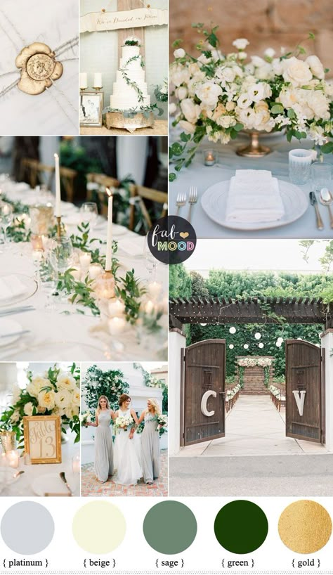 Gold and Green Wedding Colours Perfect For A Elegant,Fresh, Natural Wedding Palette Gold And Green Wedding, Wedding Color Scheme, Wedding Color Palettes, Rustic Wedding Decorations, Wedding Colours, Green Wedding Colors, Winter Wedding Colors, Wedding Palette, Winter Wonderland Wedding