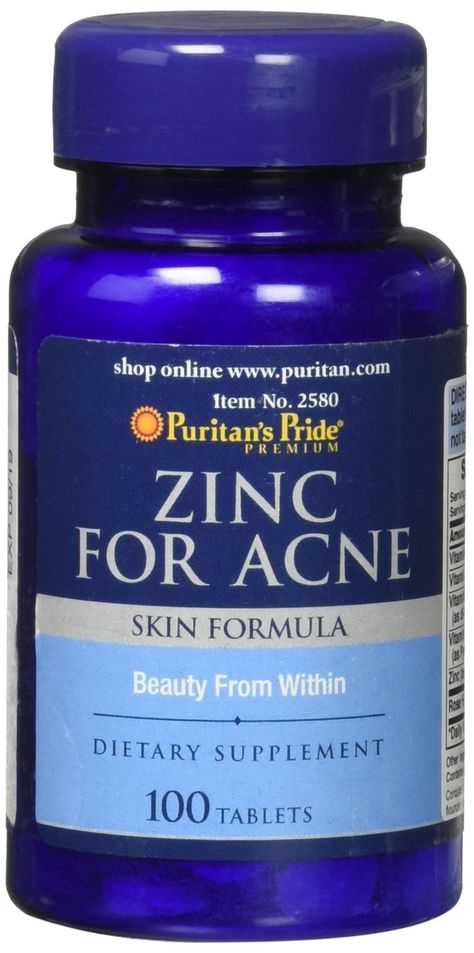 Zinc for Acne by Puritan's Pride a Mineral for Immune Sytem Health 100 Tablets Zinc For Acne, Tea Tree Oil For Acne, Zinc Supplements, Protein Supplements, Acne Free, Best Supplements, Herbal Supplements, Acne Skin, Anti Aging Skin Products