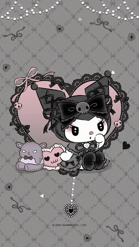 Kuromi Aura Wallpaper, Sanrio Wallpaper Dark, Iph Wallpaper, Kawaii Cat Drawing, Pink Wallpaper Hello Kitty, Iphone Pink, Aura Wallpaper, Wallpaper Iphone Boho, Walpaper Hello Kitty