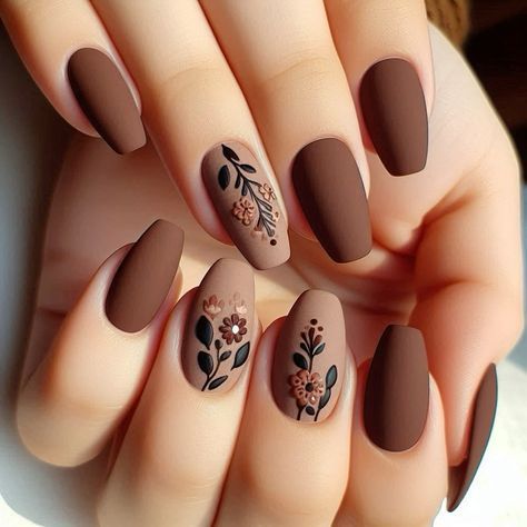 Brown Nail, Graduation Nails, Cute Nails For Fall, Cute Spring Nails, Blue Nail, Fall Nail Art, Autumn Nails, Nail Designs Spring, Fall Nail Designs