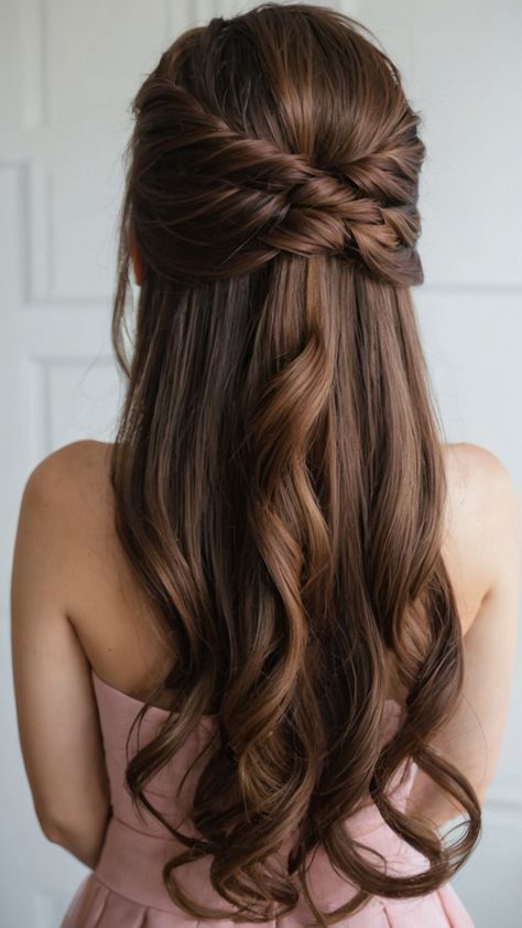 Quick Bridesmaid Hairstyles, Bridesmaid Easy Hairstyles, Romantic Half Up Hair, Bridesmaid Hair Styles For Long Hair, Bridesmaid Hairstyles Half Up, Made Of Honor Hairstyles, Ponytail Hairstyles Bridesmaid, Haircuts For Men Round Face, Guys Short Hair