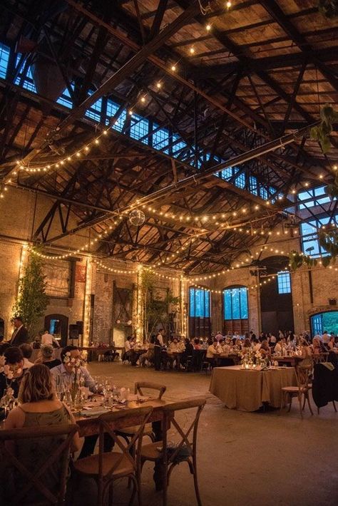 Brick Wedding Venue, Warehouse Reception, Prom Venues, Event Venue Design, Quincenera Dresses, Event Venue Spaces, Factory Wedding, Industrial Chic Wedding, Industrial Wedding Venues