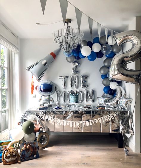 To The Moon Party Theme, Too The Moon Birthday Party, To The Moon And Back Birthday Party, Astronaut 2nd Birthday, Space Theme 2nd Birthday Party, To The Moon Birthday Party, 2 The Moon Birthday, Two The Moon Theme, 2 The Moon And Back Birthday Party