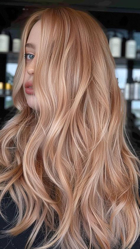 25 Rose Gold Hair Colors for a Polished New Look Rose Champagne Hair, Summer Color Hair Ideas, Champagne Blonde Hair Rose Gold, Rose Blonde Hair Color, Rose Beige Hair, Cool Tones Hair, Blonde Hair Ideas For Summer, Hair Color Ideas 2024, Rosegold Haircolor