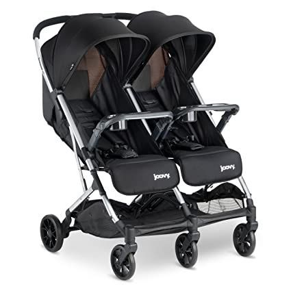 Joovy Kooper X2 Double Stroller, Lightweight Travel Stroller, Compact Fold with Tray, Black Double Buggy, Tandem Stroller, Double Jogging Stroller, Best Double Stroller, Toddler Stroller, Twin Strollers, Double Stroller, Jogging Stroller, Travel Stroller