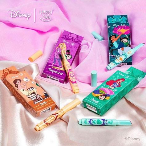 Happy Skin x Disney Makeup Collection Is Fit For A Princess Disney Make Up Products, Disney Makeup Collection, Disney Makeup Products, Happy Skin Cosmetics, Disney Princess Makeup, The Disney Princesses, Disney Products, Princess Makeup, Makeup List