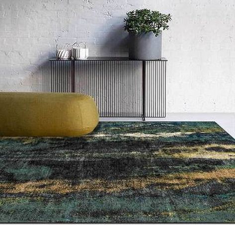 I tend to call these petrol rugs, because they look a bit like petrol floating in water. I don’t understand how my brain links the 2, but this rugs beautiful regardless ☺️ #rug #moodydecor #green #gold #moodydecorideas Rugs Living Room Modern, Moody Decor, Rugs Living Room, Simple Abstract, Colors Schemes, Types Of Furniture, Buy Rugs, Carpet Design, Large Area Rugs