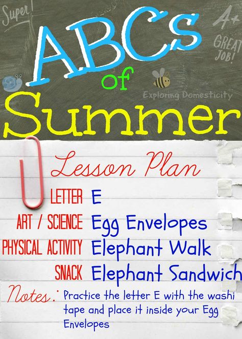 ABCs of Summer Lesson Plan letter E - summer activities for preschoolers Summer Activities For Preschoolers, Summer Lesson Plans, Coloring Worksheets For Kindergarten, Summer Lesson, Summer Preschool Activities, Activities For Summer, School Lesson Plans, Summer Preschool, Activities For Preschoolers