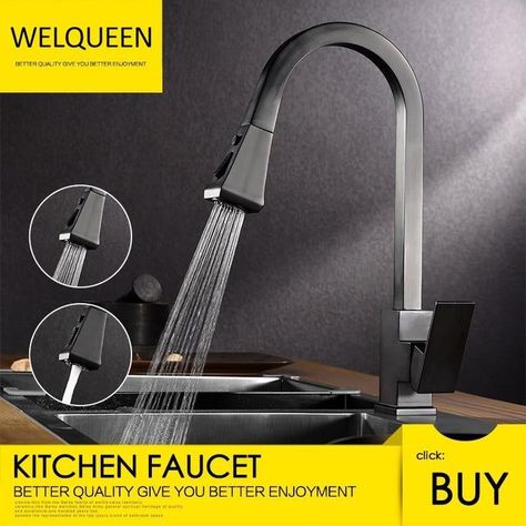 😍 Brass Pull Out Kitchen Faucet Hot and Cold Water 360 Degree Rotation Stretch Pull Down Sprayer Kitchen Faucet 😍 by WELQUEEN HOME DECOR starting at $175.00 👉 Find the link in our bio Chrome Kitchen Faucet, Pull Out Kitchen Faucet, Brass Pulls, Bathroom Items, Color Chrome, Kitchen Faucet, 360 Degree, Faucet, Vacuum Cleaner