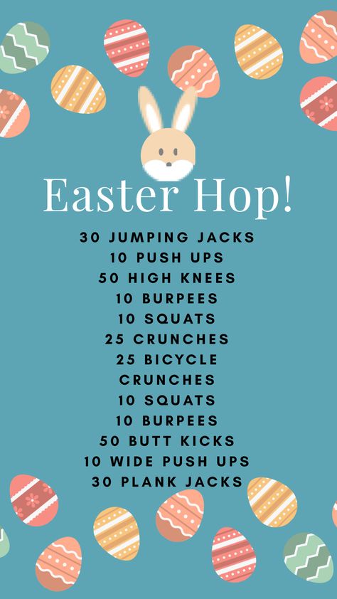 Spring Fitness, Fun Workout Challenges, Easter Workout Ideas, Easter Workout, Easter Gym Quotes, April Workout Challenge, March Exercise Challenge, April Fitness Challenge, Elementary Pe Easter Games