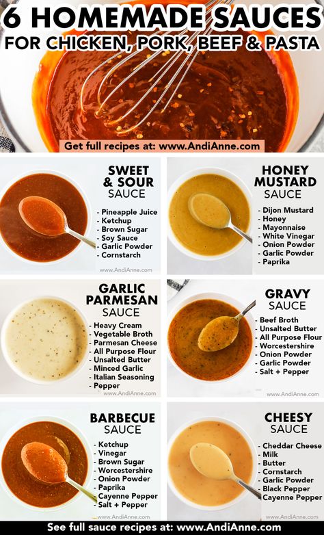 6 Homemade Sauce Recipes Easy Asian Sauce Recipes, Home Made Barbecue Sauce Recipes, Holiday Sauce Recipe, Sauces For Rice, Chicken Dipping Sauce, Homemade Steak Sauce, Pasta Sauce Recipes Easy, Meat Sauces, Bbq Sauce Homemade Easy