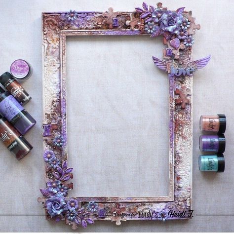 New Post: Make a Decorated Frame with Heidi https://lindysgang.blog/2019/03/19/make-a-decorated-frame-with-heidi #lindysgang #lindystampgang #lindysstampgang #lindys Frames Art Ideas, Decoupage Picture Frames Ideas, Decorated Mirrors Frame Ideas, Decorated Picture Frames Diy, Decoupage Mirror Frame, Photo Frame Decoration Ideas, Frame Art Ideas, Decoupage Picture Frames, Diy Frame Decor