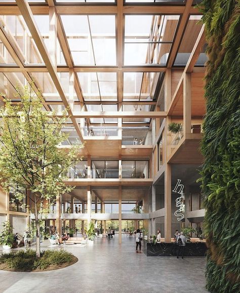 ARCHITECTURAL BOOM on Instagram: “Image by @okdraw.studio Wood interior on the nice project by @rau.architects #archiboom - Tag @archi.boom or use #archiboom to get…” Atrium Design, Wooden Buildings, Timber Structure, Wood Interior, Green Architecture, Structure Architecture, Wood Interiors, Futuristic Architecture, Do You Like It