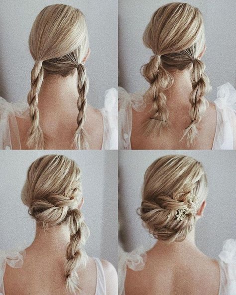 Wedding Hair Tutorial, Diy Bridesmaid Hair, Easy Homecoming Hairstyles, Easy Hairstyles For Short Hair, Diy Updo, Wedding Hairstyles Tutorial, Hairstyles Tutorial, Hairstyles Natural, Simple Wedding Hairstyles