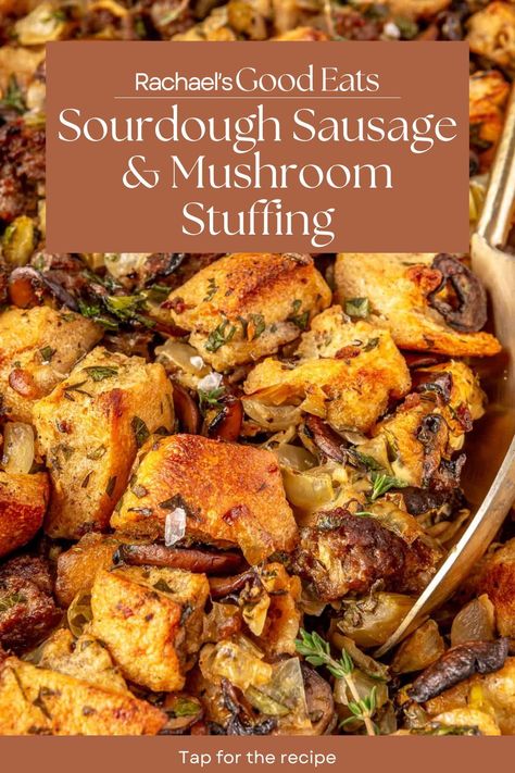 Get ready to impress everyone this holiday season with my Sourdough Sausage & Mushroom Stuffing. Simple to make and filled with flavor, it’ll quickly solidify its spot as the most delicious side dish at any Thanksgiving feast. It’s also dairy-free – looking at you, my fellow lactose intolerant. Tap for the recipe! Stuffing With Sausage And Mushrooms, Sausage Mushroom Stuffing, Mushroom Stuffing, Sausage Mushroom, Best Stuffing, Pork Breakfast Sausage, Energy Bites Healthy, Sausage Stuffed Mushrooms, Bite Size Food