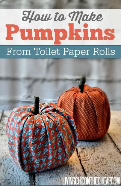 How to Make Pumpkins from Toilet Paper Rolls! This DIY is SO EASY (and inexpensive). No Sewing Required. If you can cut and tuck you can totally do this! You can change up the fabrics to fit your decor. Great for Fall and Halloween. #HalloweenCrafts #PumpkinCrafts #Pumpkin Toilet Paper Rolls, How To Make Pumpkin, Adornos Halloween, Fall Deco, Fall Projects, Paper Rolls, Seasonal Crafts, Toilet Paper Roll, Thanksgiving Crafts