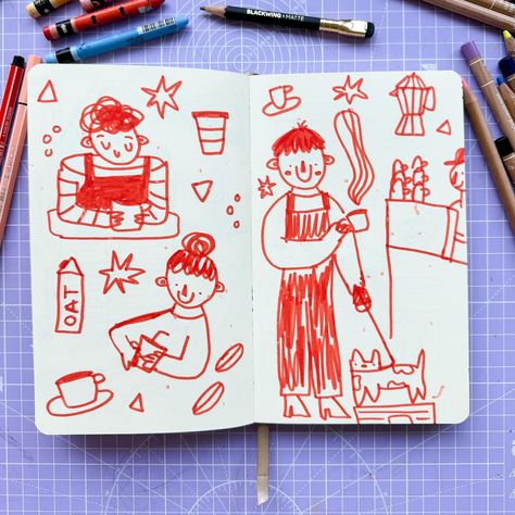 Sketchbook Pages Inspiration, Kid Drawing, Journal Sketchbook, Posca Art, Pretty Drawings, Sketchbook Pages, Sketchbook Journaling, Sketchbook Inspiration, Draw Something