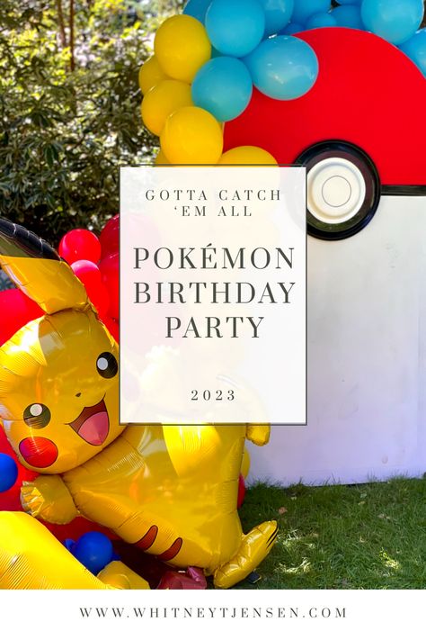 Pokemon Birthday Party Themes, Pokemon Birthday Sign, Outdoor Pokemon Birthday Party, Modern Pokemon Birthday Party, Modern Pokemon Party, Pokemon 4th Birthday Party, Pokémon Pool Party, Pokemon Pool Birthday Party, Pokemon 5th Birthday Party