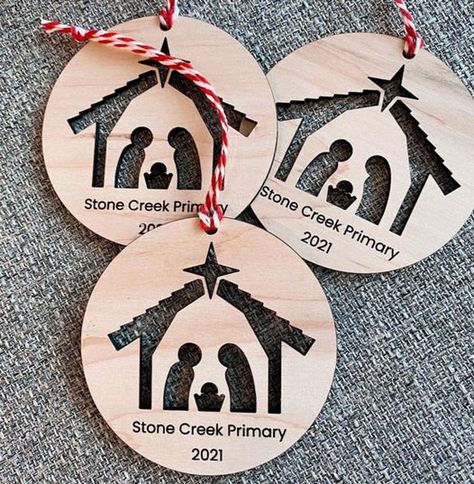 Primary Christmas Gifts, Bible Crafts Sunday School, Lds Primary, The Nativity, Wooden Accessories, Wood Christmas Ornaments, Wooden Christmas Ornaments, Wooden Ornament, Wood Christmas