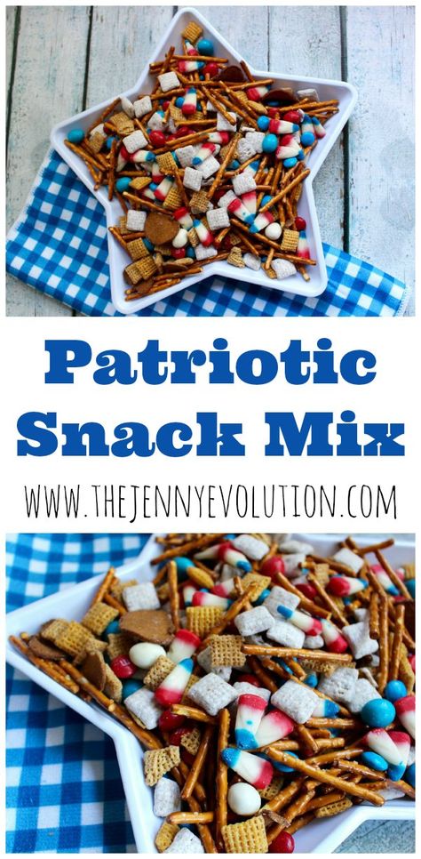 The 4th of July is one of my favorite holidays… but I don’t love the prep work that goes into it. Try this simple but delightful snack mix that will be a huge hit with kids of all ages. Patriotic Appetizers, 4th Of July Snacks, Patriotic Snacks, Snack Mix Recipe, Memorial Day Foods, Cereal Mix, Snack Mixes, Patriotic Food, Fourth Of July Food