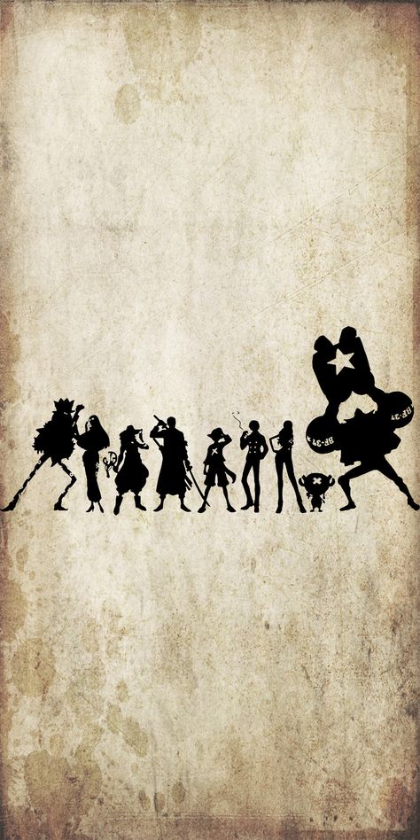 Straw Hat Crew Wallpaper Iphone, One Piece Wallpaper Simple, Straw Hat Crew Wallpaper, One Piece Tattoo Minimalist, Luffy Tattoo Ideas, One Piece Straw Hat Crew, One Piece Silhouette, Straw Hat Crew, Pikachu Art