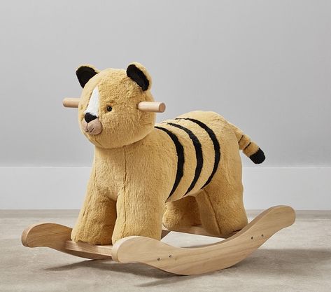 Tiger Plush Nursery Rocker | Pottery Barn Kids Elephant Rocker, Tiger Nursery, Nursery Rocker, Tiger Plush, Toddler Gear, West Elm Kids, Modern Toys, Elephant Plush, Unique Toys