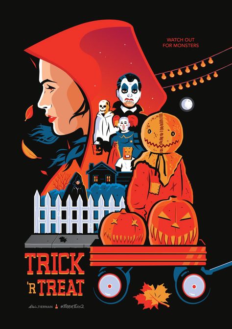 By Kevin Tiernan on Behance https://www.behance.net/gallery/177981047/Trick-r-Treat-Alternative-Horror-Movie-Poster Tim Burton Costume Ideas, Trick Or Treat Movie, Trick R Treat Movie, Sweet Stand, Alt Posters, Sam Trick R Treat, Dog Soldiers, Horror Movies Scariest, Halloween Wallpaper Backgrounds