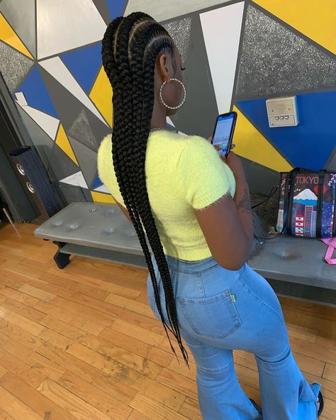 6 Feedin Braids Straight Back, Feed In Braids Cornrows Straight Back, Four Feed Ins Braids, Feed Braids, 6 Feed In Braids Hairstyles, Inspo Hairstyles, Feedin Cornrows, Straight Back Braids, Feedin Braids