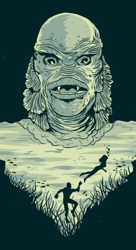 CREATURE FROM THE BLACK LAGOON Creature From The Black Lagoon Poster, Creature From The Black Lagoon Wallpaper, Creature Of The Black Lagoon Art, Classic Monsters Wallpaper, Creature From The Black Lagoon Drawing, Creature Black Lagoon Tattoo, The Creature From The Black Lagoon, Creature From The Black Lagoon Art, Creature From The Black Lagoon Tattoo