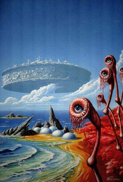 Landscape by Alfred Kelsner : ImaginaryLandscapes Perry Rhodan, Scifi Art, Bd Art, 70s Sci Fi Art, Cosmic Horror, Bd Comics, Alien Concept Art, Pulp Art, Science Fiction Art