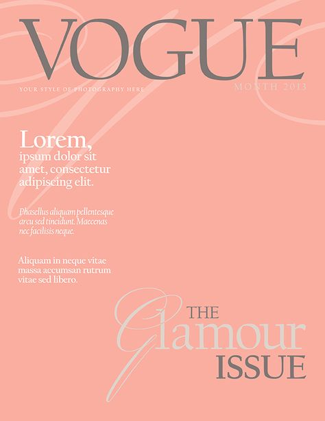 A New Magazine Template with a Vogue Inspired Editorial Look! Magazine Cover Overlay, Vogue Magazine Covers Template, Cover Typography, Internet Design, Comic Strip Template, Editorial Look, Blank Magazine, Magazine Cover Template, Barbie Printables