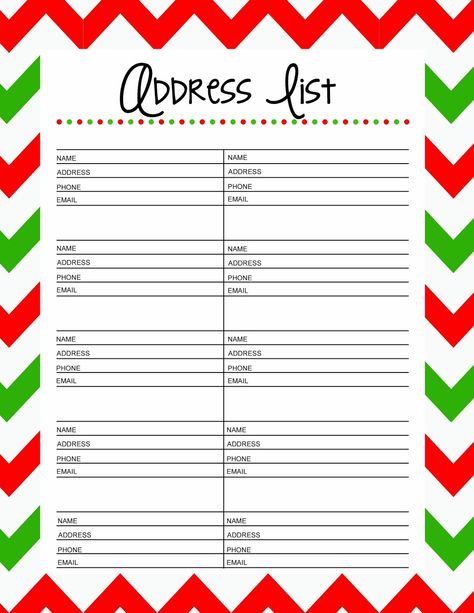 Free Printable Christmas Cards Address List {25 Days to an Organized Christmas} - Here Comes The Sun Mailing List Template, Address Book Template, Organized Christmas, Christmas List Template, Christmas Card List, Addressing Christmas Cards, Diy Planners, Free Printable Christmas Cards, Create Christmas Cards