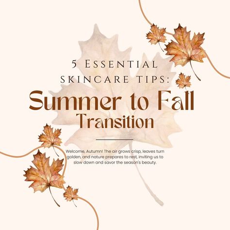 🍁 Fall is here! Time to switch up your skincare routine! 🍁 As the weather cools down, our skin goes through changes too. From swapping cleansers to layering moisturizers, a few small adjustments can make all the difference for healthy, glowing skin. 🌟 Swipe through for my top tips on how to keep your skin in shape during the transition from summer to fall! 🍂✨ And don’t forget—monthly facials are the key to maintaining that glow all season long. Facials provide the hydration, exfoliation, a... Fall Facial Promotions, Fall Skincare Tips, Thanksgiving Skincare Posts, Autumn Skincare Aesthetic, Autumn Skincare Tips, Fall Skincare Routine, Fall Makeup Trend, Autumn Skincare, Fall Transition