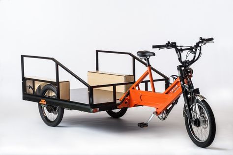 Truck Trike Heavy Duty Hauling Ebike | ELECTRICBIKE.COM Bicycle Sidecar, Bike Chopper, I Alone, Bike Cargo Trailer, Bike Cart, Trike Bicycle, Electric Cargo Bike, Hot Dog Cart, Coffee Bike