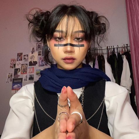 Choso Inspo Outfit, Choso Cosplay Outfit, Choso Costume Women, Diy Choso Cosplay, Choso Makeup Girl, Jjk Choso Cosplay, Brown Cosplayers, Chose Hairstyle, Anime Face Makeup