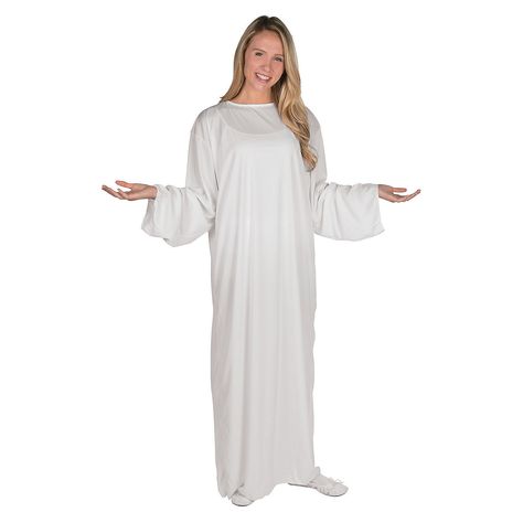 Adult's+Angel+Gown+-+OrientalTrading.com Angel Costumes, Angel Ideas, Nativity Costumes, White Frock, Pageant Costumes, Plain Clothes, Christmas Pageant, Angel Gowns, Holiday Photoshoot