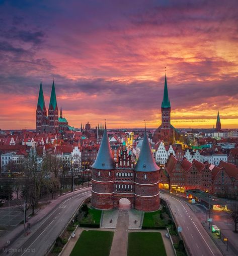 Winter sunrise in Lübeck ☀️😀 #lübeck #lubeck #germany #deutschland #travel Hanseatic League, Lubeck Germany, Beautiful Germany, Invisible Cities, Winter Sunrise, Glass Print, Beautiful Pics, Beautiful Places To Travel, High Resolution Photos