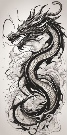 Griffin Tattoo, Tattoo Cover Ups, 30 Tattoo, Asian Dragon Tattoo, Black And White Tattoo, Fierce Dragon, Spartan Tattoo, Dragon Tattoo Art, Alien Tattoo