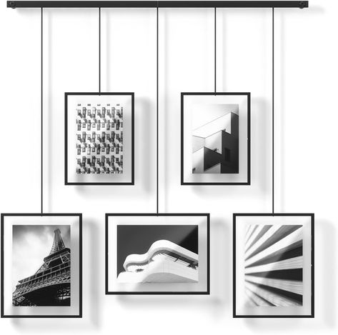 Amazon.com - Umbra Exhibit Picture Frames, Set of 9 Hanging Multiple Pictures, Multiple Picture Frame, Multi Picture Frames, Photo Wall Display, Picture Frame Gallery, Collage Mural, Bd Art, Wall Frame Set, 5x7 Picture Frames