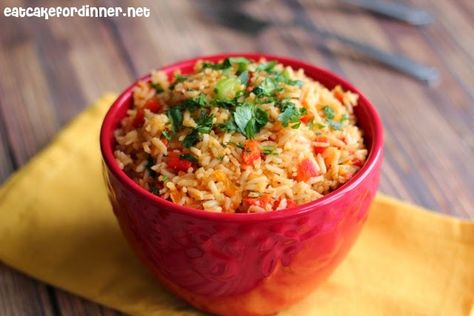 Roasted Red Pepper and Cilantro Lime Rice Pepper Rice, Breakfast Sides, Grain Recipes, Lime Rice, Cilantro Lime Rice, Roasted Red Pepper, Rice Grain, Cilantro Lime, Roasted Red Peppers