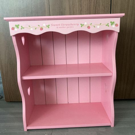 Found on jp mercari I want this soooooo bad Strawberry Nightstand, Strawberry Shelf, Cute Shelves, Mother Garden Strawberry, Pink Shelf, Cute Shelf, Garden Strawberry, Rooms Decoration, Mother Garden